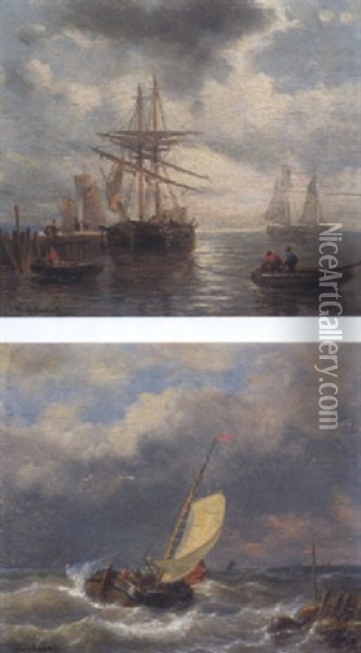 Marine Oil Painting - George Willem Opdenhoff