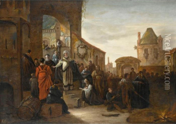 Juda And Tamar Oil Painting - Jacob Willemsz de Wet the Elder