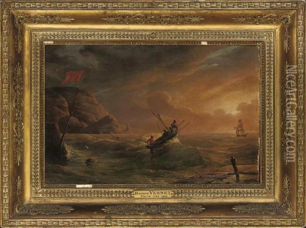 Rowing Out Oil Painting - Horace Vernet