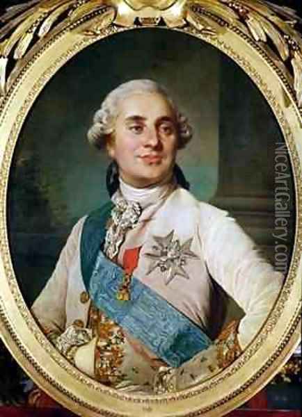 Portrait Medallion of Louis XVI 1754-93 Oil Painting - Joseph Siffrein Duplessis