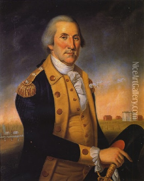 Portrait De George Washington En Colonel Oil Painting - Charles Peale Polk
