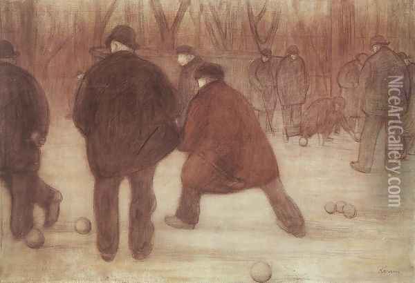 Skittle-players 1892 Oil Painting - Jozsef Rippl-Ronai