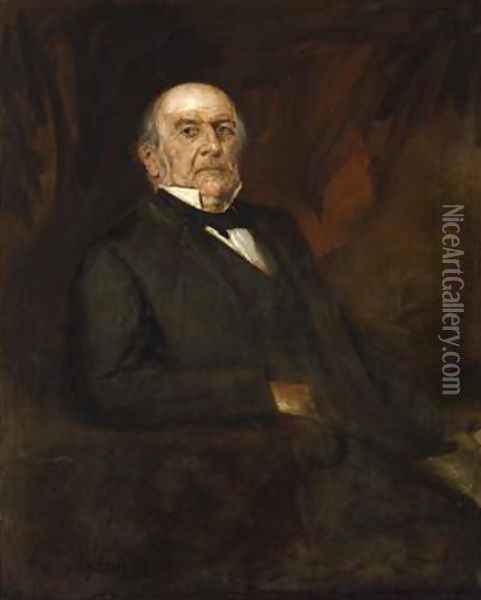 Portrait of William Ewart Gladstone 2 Oil Painting - Franz von Lenbach
