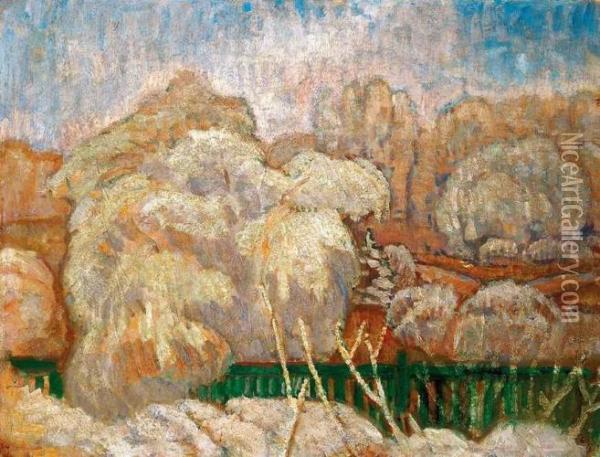 Winter Landscape, About 1910 Oil Painting - Bela Ivanyi Grunwald