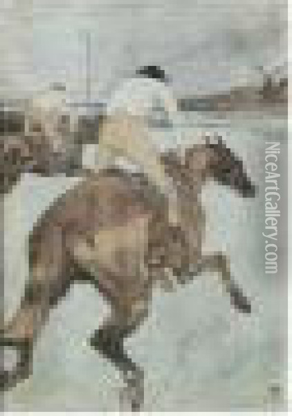 Le Jockey (d. 279, A. 365, W. 308, Adr. 345) Oil Painting - Henri De Toulouse-Lautrec