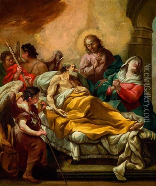 Der Tod Des Heiligen Josef Oil Painting - Giuseppe Ghezzi