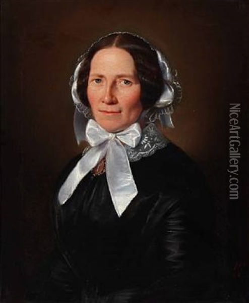 Portrait Of A Lady Oil Painting - Julius Friedlaender