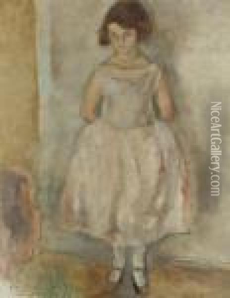 Portrait De Jeune Fille Oil Painting - Jules Pascin