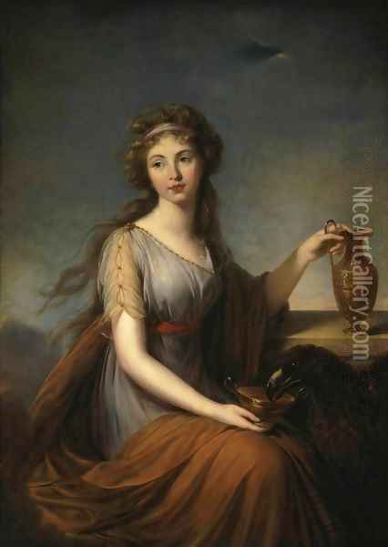 Portrait of Anna Pitt as Hebe Oil Painting - Elisabeth Vigee-Lebrun