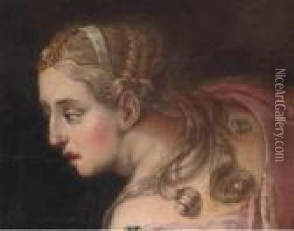 Diana (?): A Fragment Oil Painting - Giovanni Antonio Pellegrini