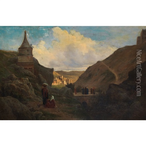 Rencontre Sur Le Pont Oil Painting - Paul Louis Leger Chardin