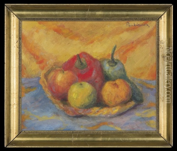 Apples And Pepper Oil Painting - Josef Pankiewicz