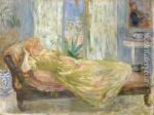 Sur La Chaise Longue Oil Painting - Berthe Morisot
