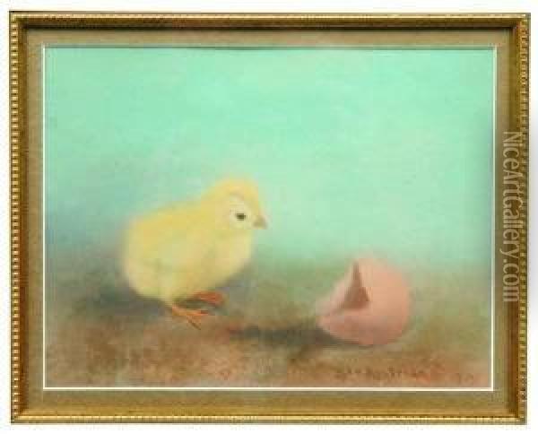 Paper Of Chick And Egg Oil Painting - Ben Austrian