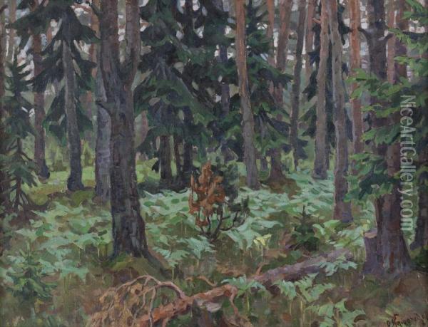 Foresta Oil Painting - Kaigorodov Anatolij Dmitrievic