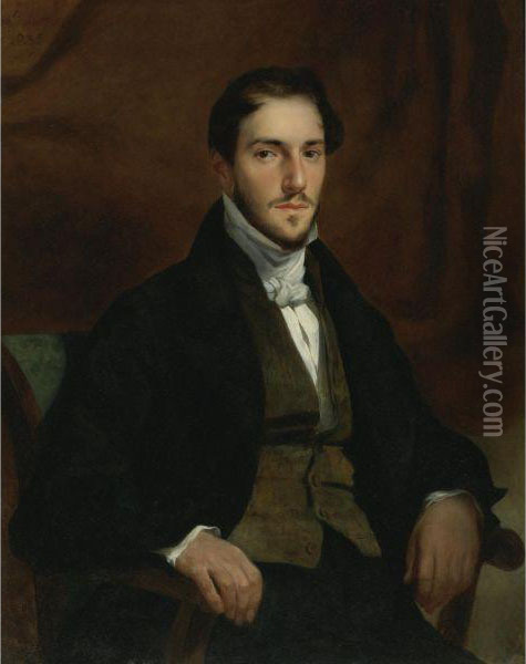 Portrait Of Felix Guillemardet Oil Painting - Eugene Delacroix