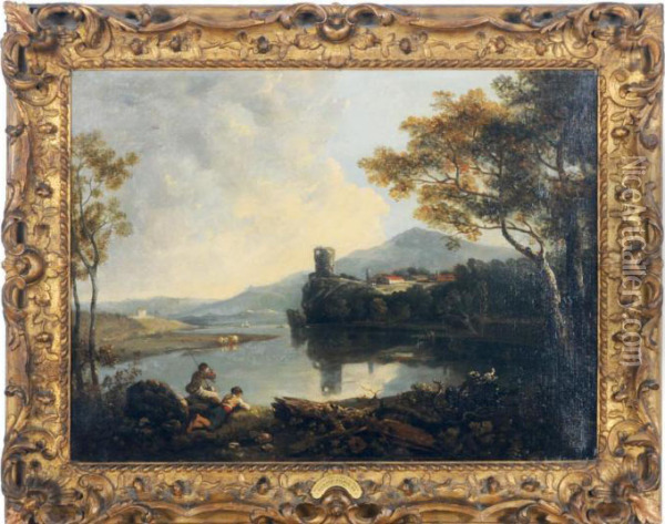 Llyn Peris And Dolbadarn Castle, Wales Oil Painting - Richard Wilson