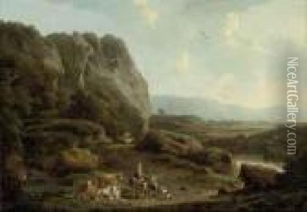 The Road To Market Oil Painting - Nicolaes Berchem