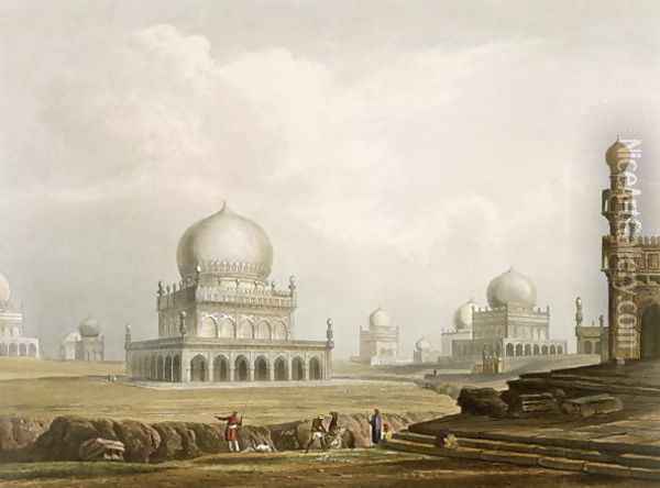 Tombs of the Kings of Golconda in 1813 Oil Painting - Grindlay, Captain Robert M.