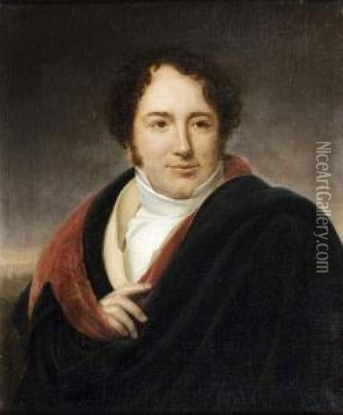 Portrait De Luigi Lablache Oil Painting - Henri-Francois Riesener