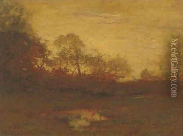 Evening Autumn Landscape Oil Painting - Alexander Helwig Wyant