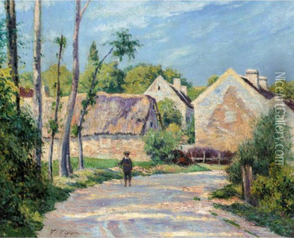 Entree De Village Oil Painting - Claude Vignon