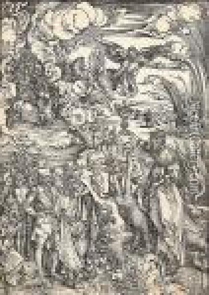The Whore Of Babylon (the Apocalypse) (bartsch Wc 73) Oil Painting - Albrecht Durer