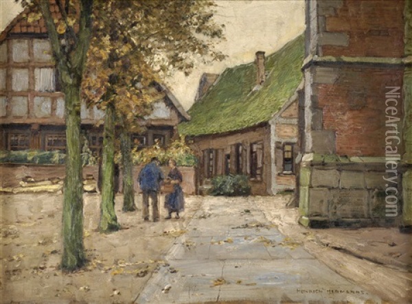 Morgendlicher Plausch Oil Painting - Heinrich Hermanns