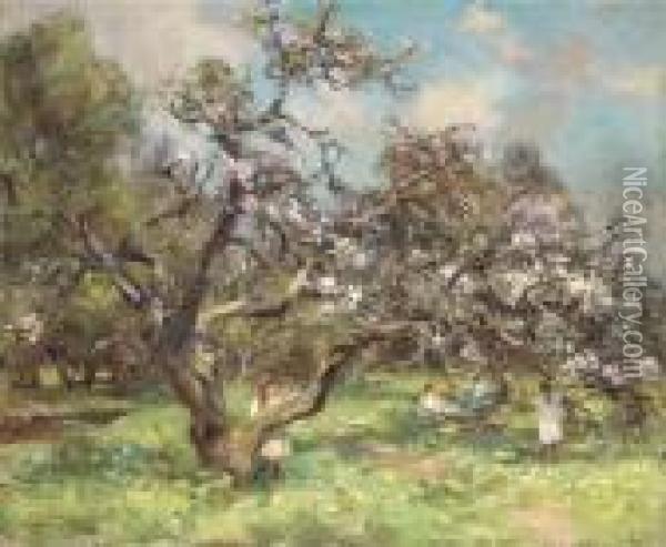 Cherry Blossom Oil Painting - William Stewart MacGeorge