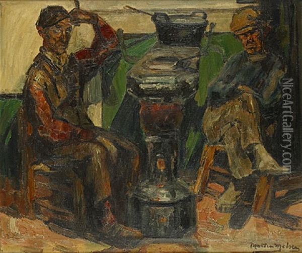 Rustende Boeren Oil Painting - Marten Melsen