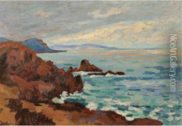Soleil Couchant, Le Trayas-agay Oil Painting - Armand Guillaumin