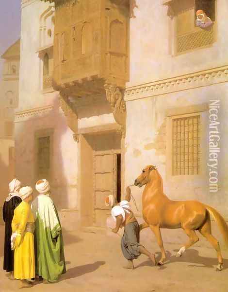 Cairene Horse Dealer (or The Horse Market) Oil Painting - Jean-Leon Gerome