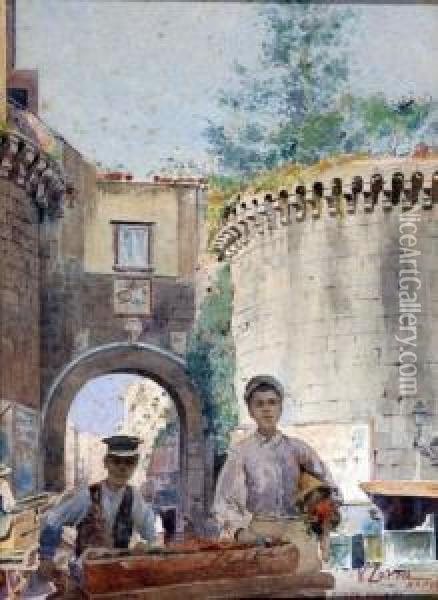 Porta Nolana Oil Painting - Vincenzo Loria