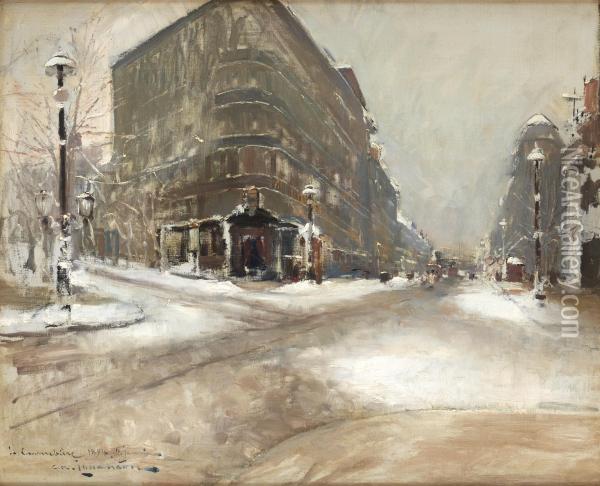 Winter In Paris Oil Painting - Arvid Johansson