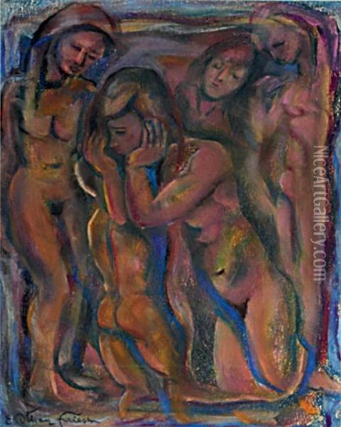 Nudes Posing Oil Painting - Emile-Othon Friesz