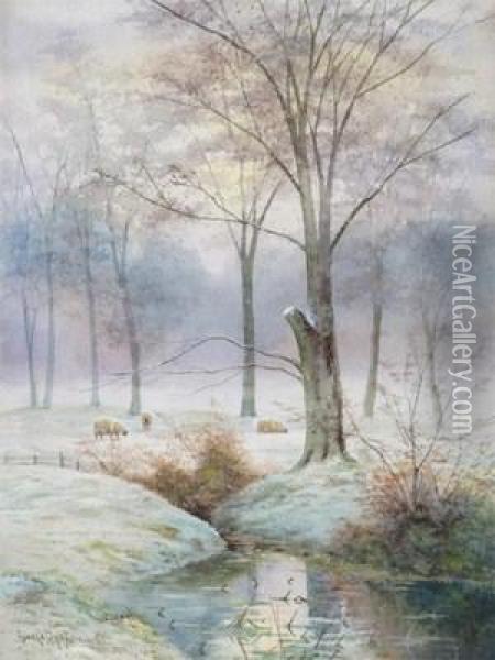 Winter, Cobham Surrey Oil Painting - George Oyston