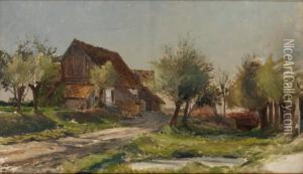 Skansk Bondgard Oil Painting - Gustaf Rydberg