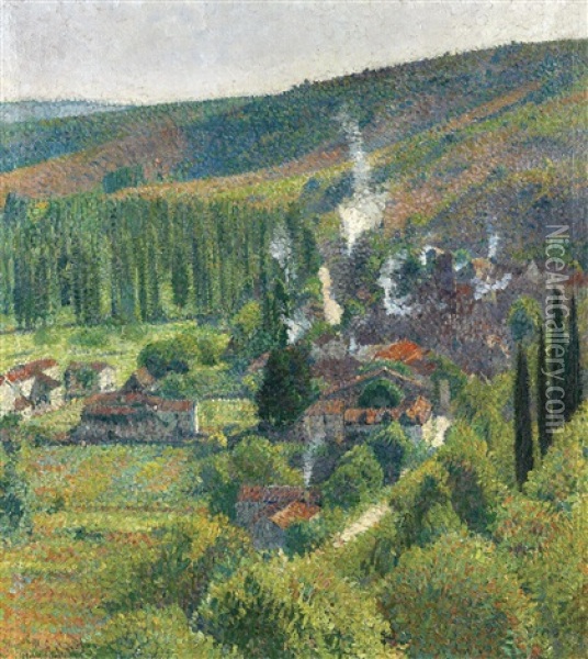 Paysage A Labastide-du-vert Oil Painting - Henri Jean Guillaume Martin