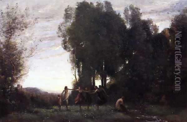 Circle of Nymphs, Morning Oil Painting - Jean-Baptiste-Camille Corot