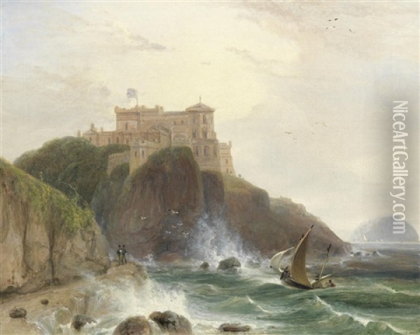 A View Of Culzean Castle On The Ayrshire Coast Oil Painting - William Daniell