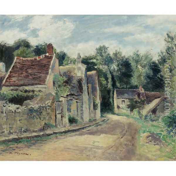 Village Street Oil Painting - Victor-Alfred-Paul Vignon