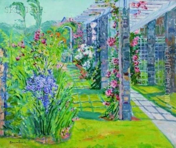 The Garden Trellis Oil Painting - Louise Upton Brumback