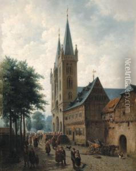 Halberstadt Duitsland (1869) Oil Painting - Jan Striening