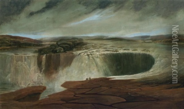 Niagara Falls (three Panels) Oil Painting - John Elliot Woolford