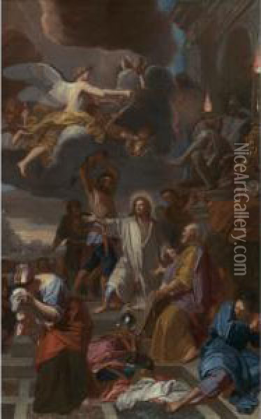 The Martyrdom Of Saint Ovid Oil Painting - Jean-baptiste Jouvenet