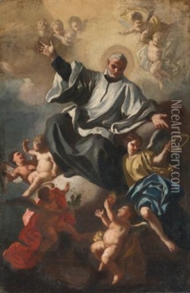 San Filippo Neri In Glory Oil Painting - Francesco de Mura