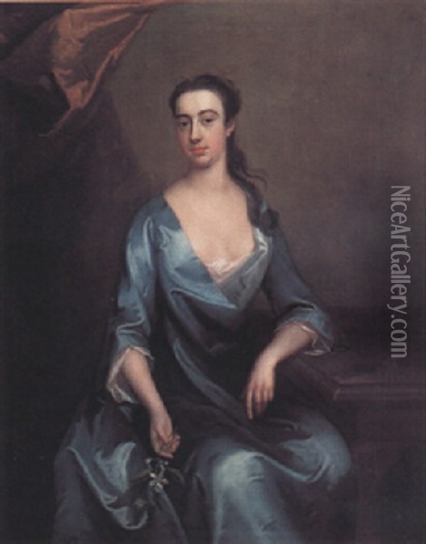 Portrait Of Miss Shafto Oil Painting - Michael Dahl