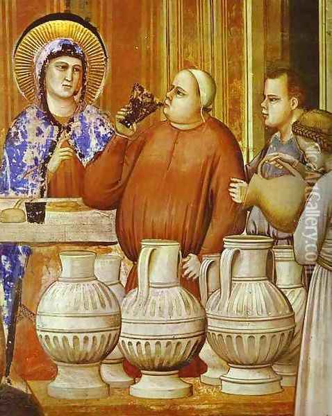 The Wedding Feast At Cana Detail 1304-1306 Oil Painting - Giotto Di Bondone