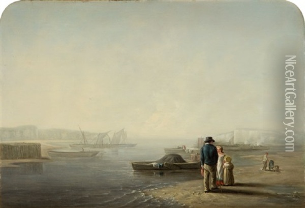 Postaci Nad Brzegiem Morza Oil Painting - William Collins