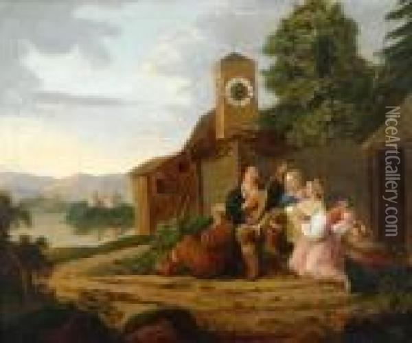 Ohne Titel Oil Painting - Heinrich Gaudenz Von Rustige